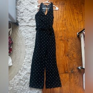 Old Navy Black and White Polka Dot Jumpsuit - Medium Tall